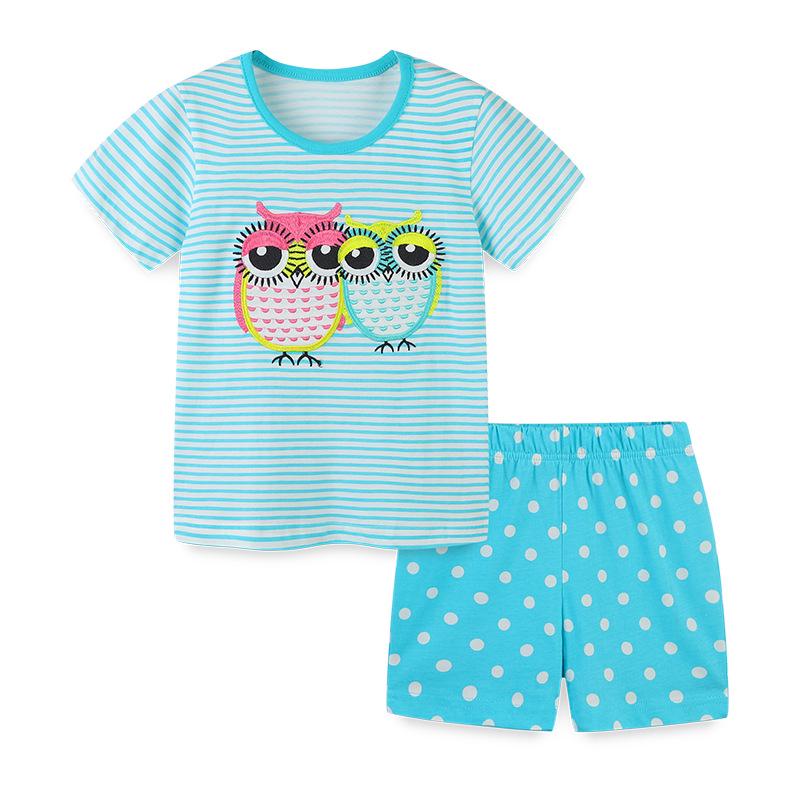 European Style Girls Cartoon T-Shirt: Short Sleeve, Cotton Knit, Round Neck - Cute Summer Kids Top 120cm