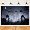 Graveyard Skull Background Ghosts 2025 Halloween Party Horror Night Theme Wall Decoration Banner Baby Backdrop Studio Photo Prop