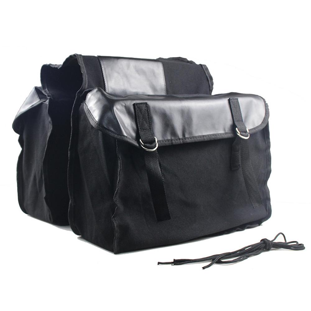 Bike Panniers Bag Large-Capacity Canvas Bicycle Bag Rear Rack Bag for Cycling Traveling Commuting