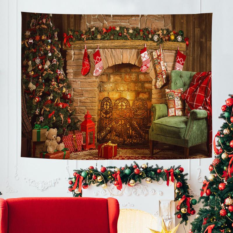 Christmas Tapestry European and American Style Home Decoration Christmas Bedroom Room Background Cloth