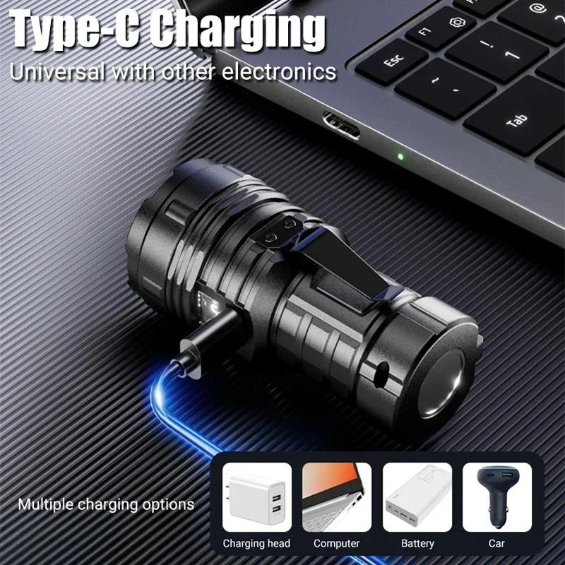 Strong Light Mini LED Flashlight Multifunctional Work Light with Magnetic&Cap Clip Portable Rechargeable Outdoor Emergency Lamp