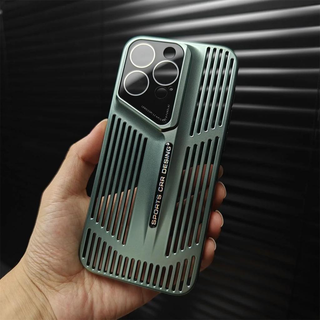 Matný tenký kryt s plnou ochranou objektivu pro iPhone 16 15 14 13 12 Pro Max Plus, módní dutý kryt s odvodem tepla z PC