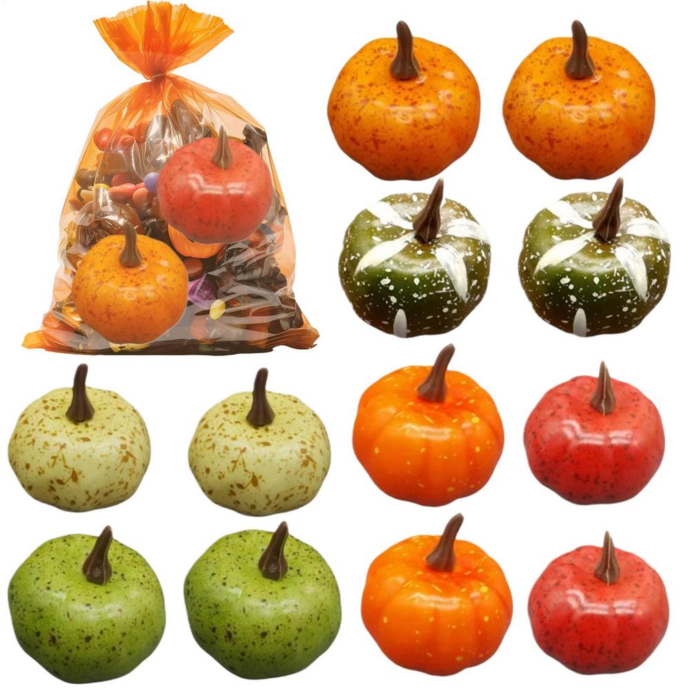 2025 Autumn Simulated Pumpkin Set 12Pcs/set Fake Foam Pumpkin Ornament For Holiday Home Porch Table Decoration