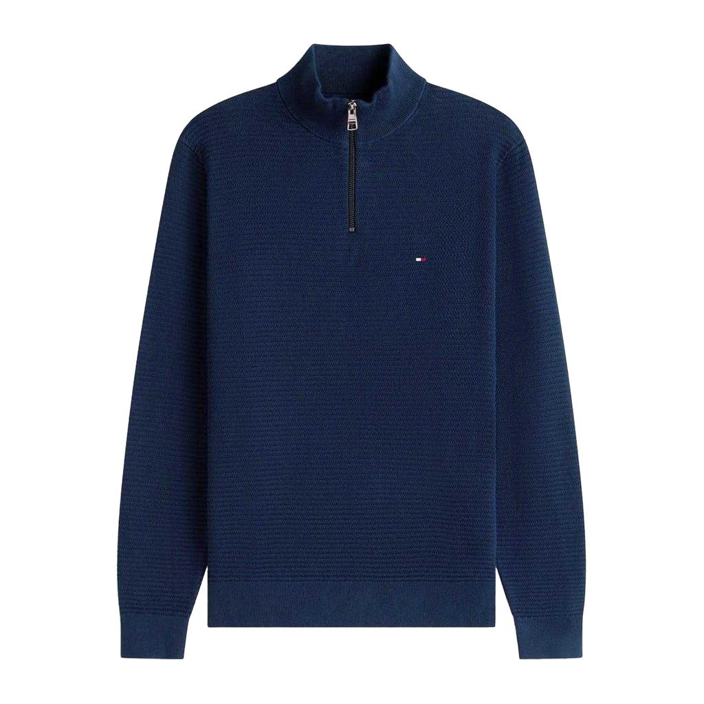 Tommy Hilfiger Mens Zip Neck Regular Jumper