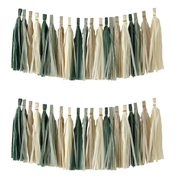 Dekorativa pappersgirlanger för bröllop, födagsfesttillbehör, färgglada pappershängen för festivalfirande