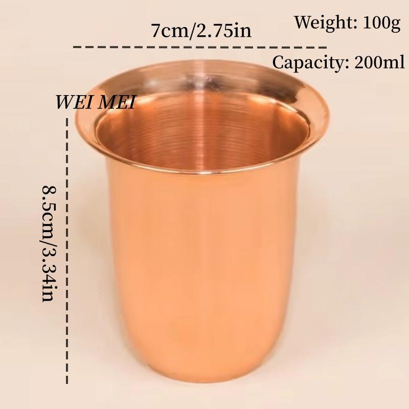 Vintage Copper Small Coffee Mug,Handcrafted Polishing Texture Outdoor Home Use Cold Drink Cup Tea Mug Friends Gifts Drinkware