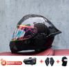 Full Face Motorcycle Helmet With External Bluetooth Module Men Women Large Rear Wing Sport Style DOT Approved