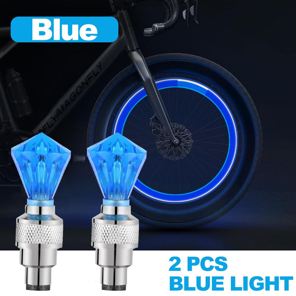 1 Pair Bicycle Lights Motion Sensor LED Lights Road MTB Bike Tire Valve Caps Wheel Spokes Light Bicycle Accessories Neon Flash