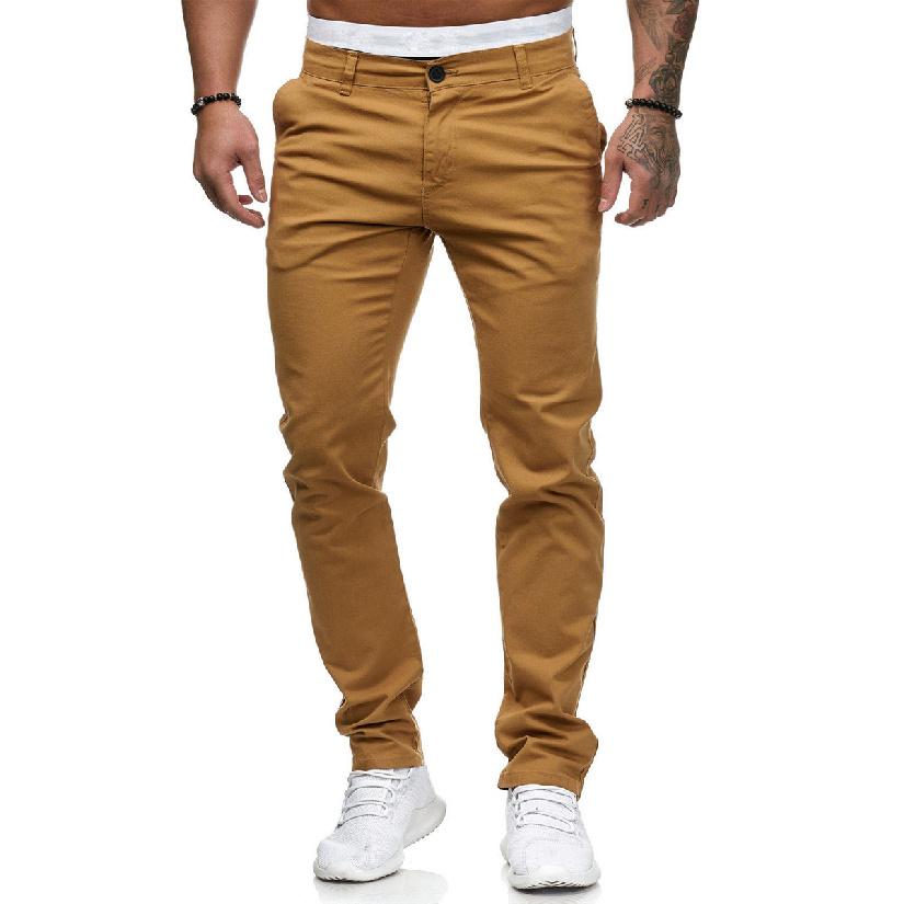 Casual Pants Men'S European And American Style Slim Fit Men'S Casual Solid Color Pants