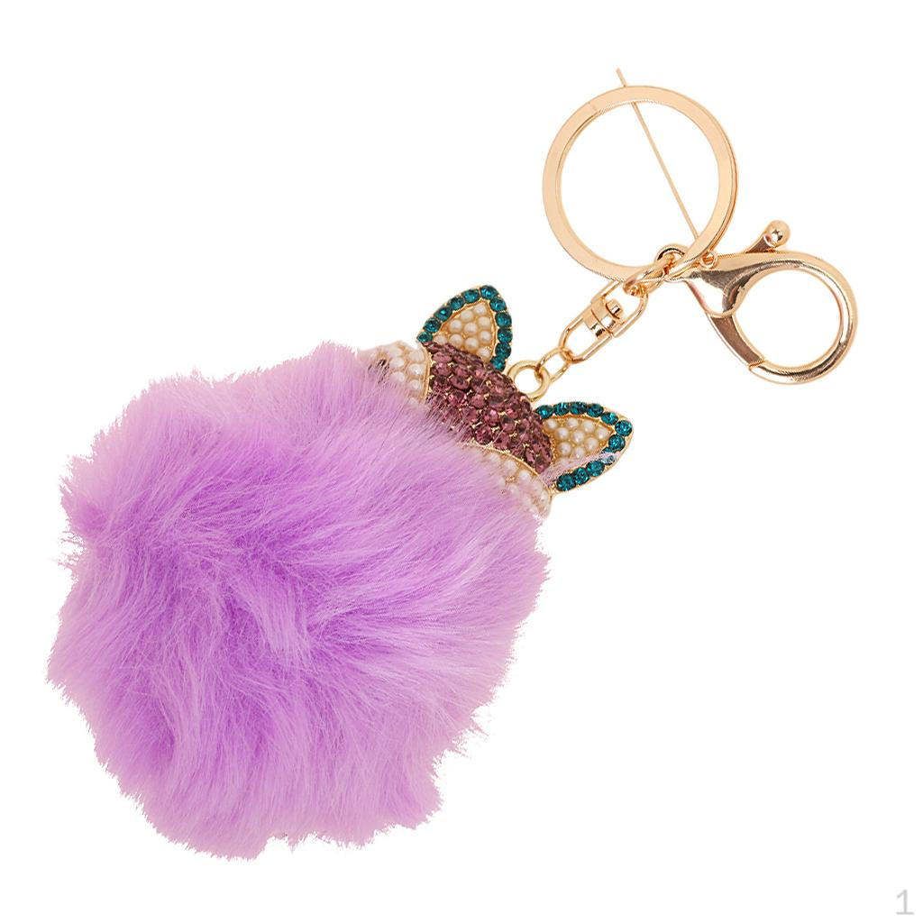 

Key Chain Ring for Women Handbag Accessories Plush Pendant Gift фіолетовий