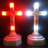1PC Europäischen Stil Boutique LED Licht Christus Jesus Lcon Kreuz Hause Kirche Beten Ornamente Kirche Souvenirs