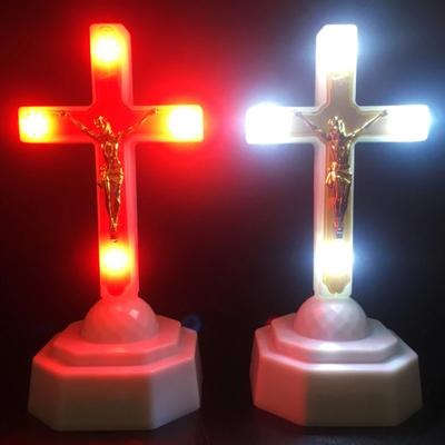 1PC Lumină LED de tip boutique în stil european Hristos Isus Lcon Cruce Acasă Biserica Rugați-vă Ornamente Suveniruri pentru biserică