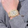 Hot Sale Fashion Square Diamond Full Diamond Roman Graded Scale Ladies Watch Women's Watch Quartz Watch Silver Gold
