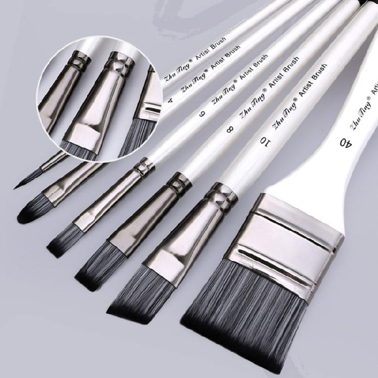 6 Pcs/Set Fine Tip Paint Brush Nylon Hair Painting Brush Artist Paint Brush Acrylic Paint Brush Drawing Supplies