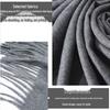 Unisex Thickened Warm Scarf - Solid Light Gray & Hemp Gray Cashmere Blend for Autumn/Winter