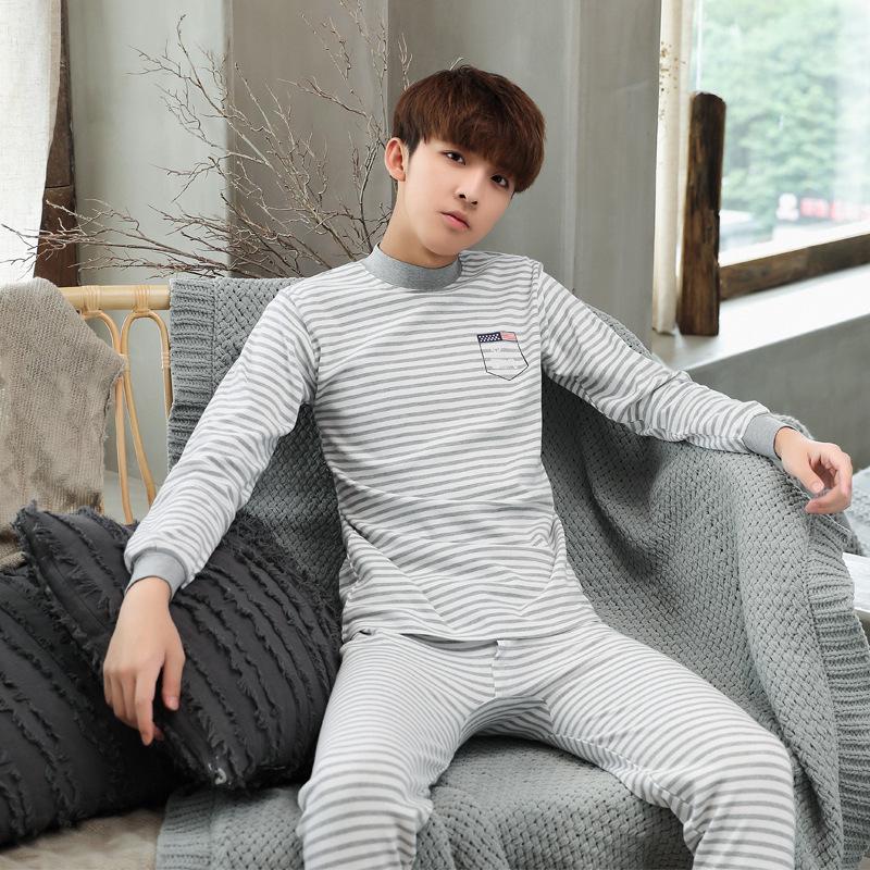 Children's Cotton Wool Thermal Long Johns Set for Boys & Teens - Medium to Large Sizes, Autumn