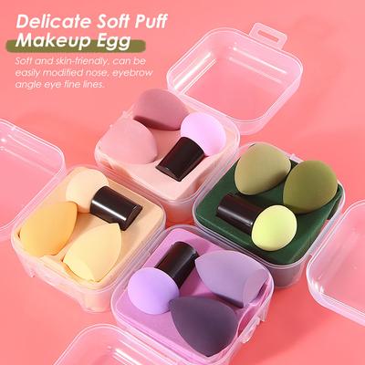 3 stücke Make-Up Schwamm Kosmetische Puff Make-Up-Tools mit Lagerung Box Foundation Puder Schwamm Schönheit Werkzeug Frauen Make-Up Zubehör