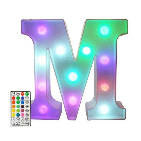 LED Letter Lamp with Remote Control, Dimmable Marquee Alphabet Light for Wedding Birthday Party, Indoor Outdoor Letter
