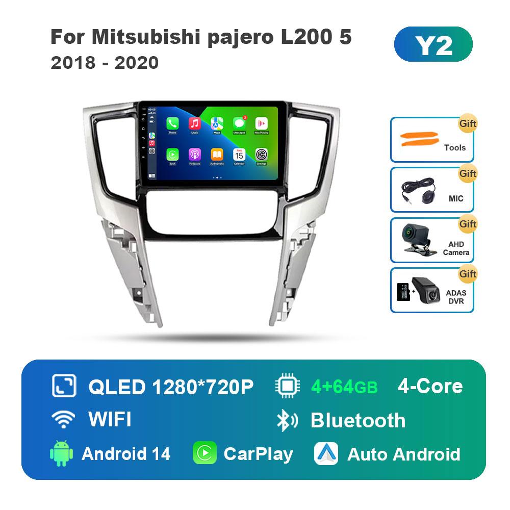 Touch Screen GPS Navigation for Mitsubishi Pajero L200 5 2018 - 2020 Android 14 Car Video Multimedia Player WiFi BT Auto Tools