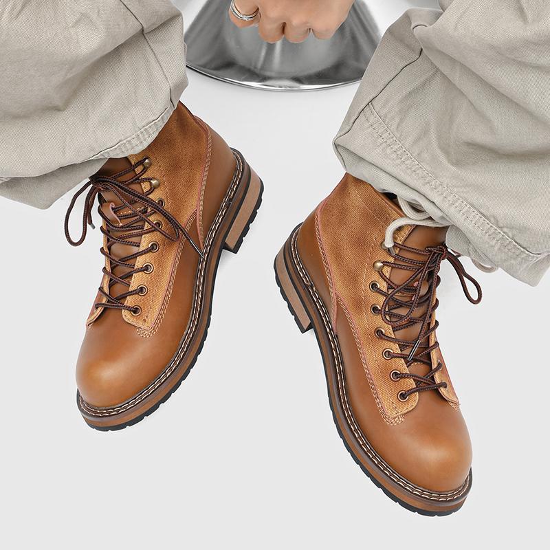 Luxury high top leather shoes Retro and designer styles Outdoor Street High quality autumn and winter boots New Hot