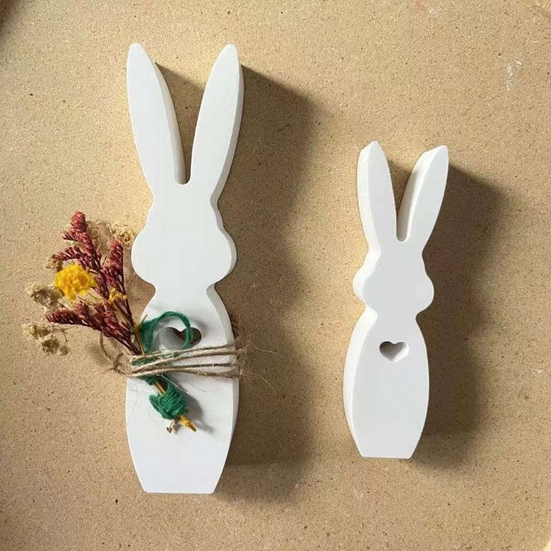 2 Cavities Rabbit Silicone Candle Molds Heat Resistant Silicone Mould for Making Candle Soap Epoxy Resin Home Decoration
