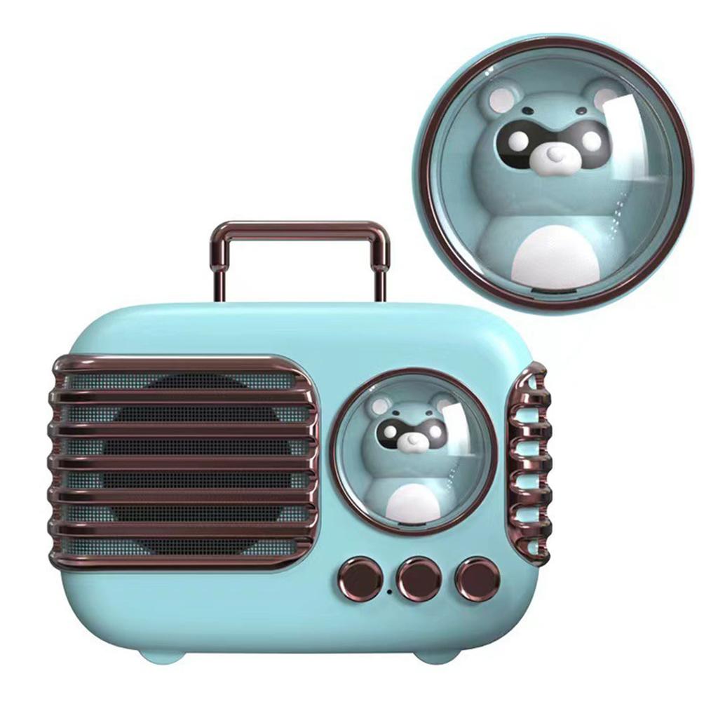 Cute Retro Bluetooth Speaker Mini Luggage Mini Speaker Creative Vintage Lovely Small Speaker Green