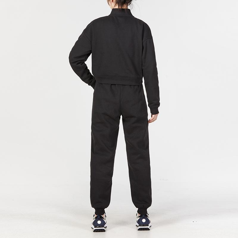 Puma Logo Printed Stand Collar Jacket And Cuffed Long Sports Pants Set Women sets Black 522078-01