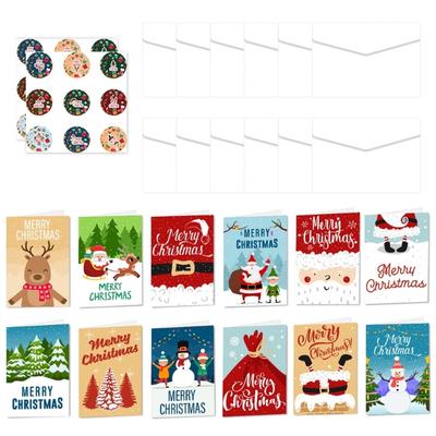 Sticker Christmas Theme Holiday Birthday Cards for Adults or Kids Envelopes Heartwarming Christmas Greeting Cards Paper