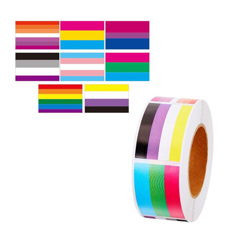 Rechteckiger Regenbogen-Valentinstag-Aufkleber