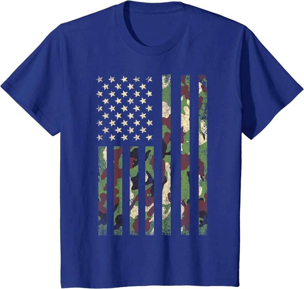 Camo American Flag USA Camouflage Men Boys Women Girls Kids T-Shirt