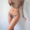 European-American Double Layer Thin Strap Printed Thong Bikini - Low Waist, T-Back Lingerie & Fitness Wear