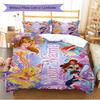 Name Custom Winx Pattern Bedding Set Quilt Cover Pillowcase Home Decor Gift (1 * Duvet Cover + 2 * Pillowcase, Without Core)