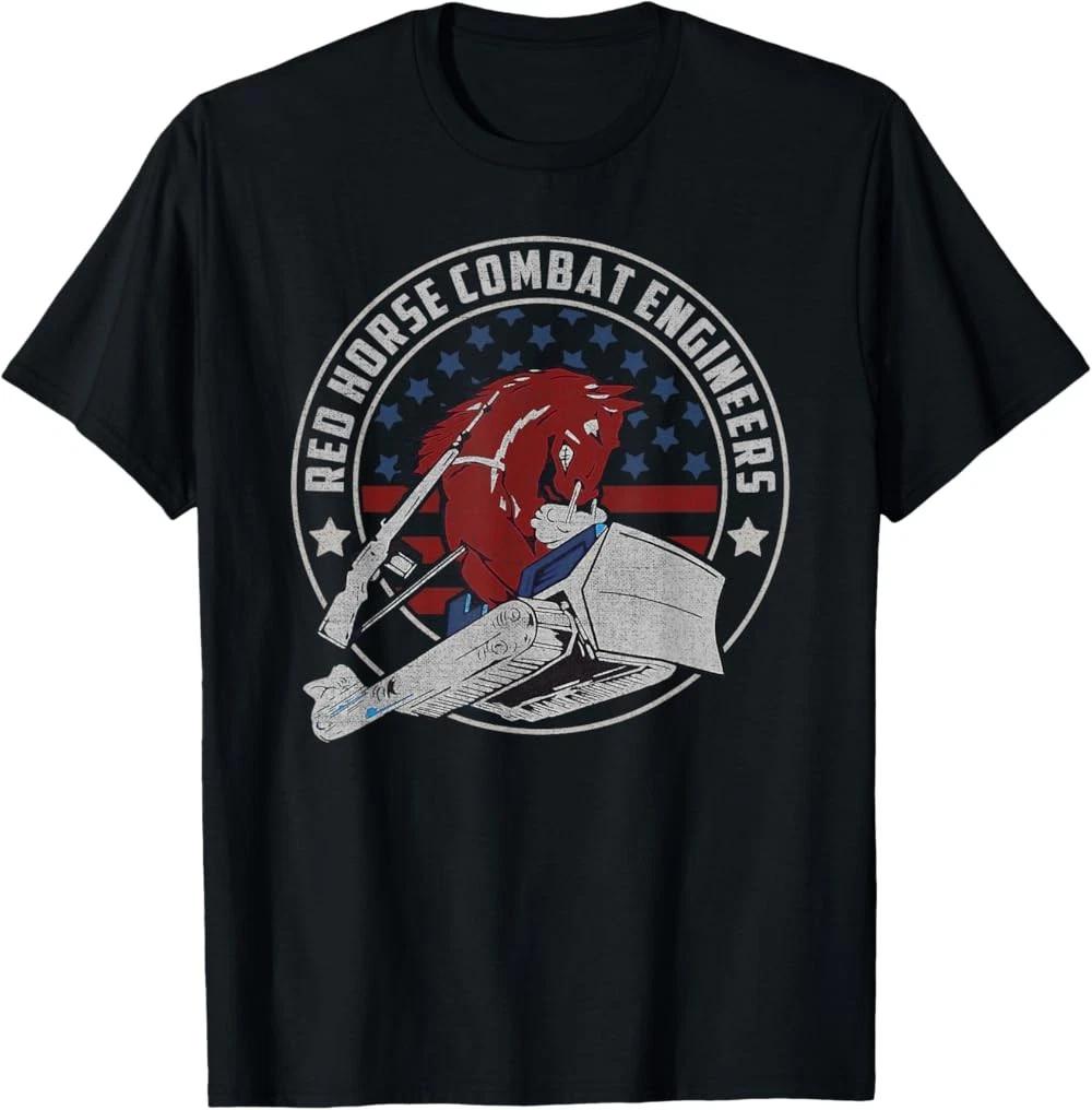 NEW LIMITED RED HORSE Combat Engineer US Military T-Shirt S