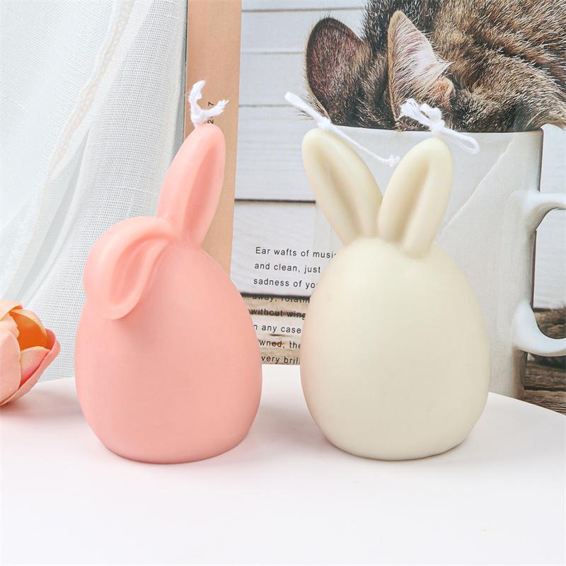 3D Easter Egg Bunny Candle Silicone Mold DIY Faceless Rabbit Head Shape Aroma Soap Plaster Resin Mold Decorative Crafts Supplies