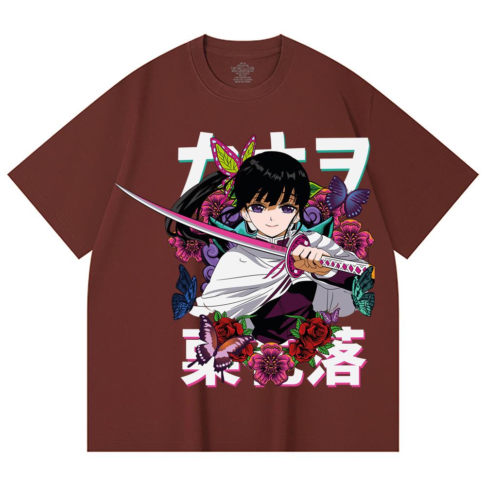 230 Gsm 100% Cotton Demon Slayer V99 Kanao Print Unisex Heavy Cotton T Shirt