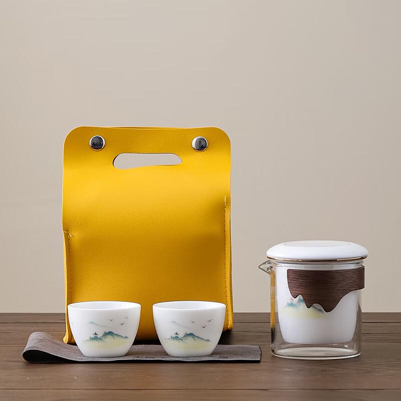 A1 Mutton Fat Jade Travel Kung Fu Tea Set