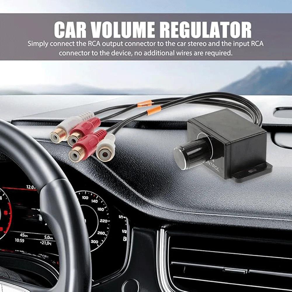 Auto-Audio RCA-Lautstärkeregler Inline für Autoradio-Verstärker Audio-Fernbedienung Pegelregelung für Bassverstärkung Einstellknopf