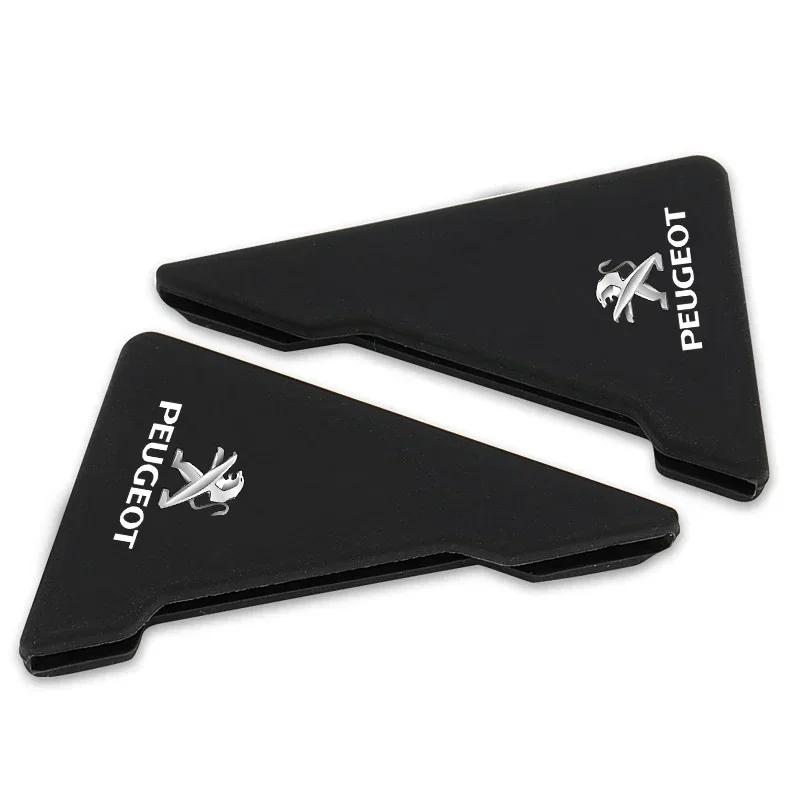 2PCS Silicone Car Badge Door Corner Cover Bumper Crash Scratch Protector For Peugeot 208 3008 308 508 408 2008 307 Accessories