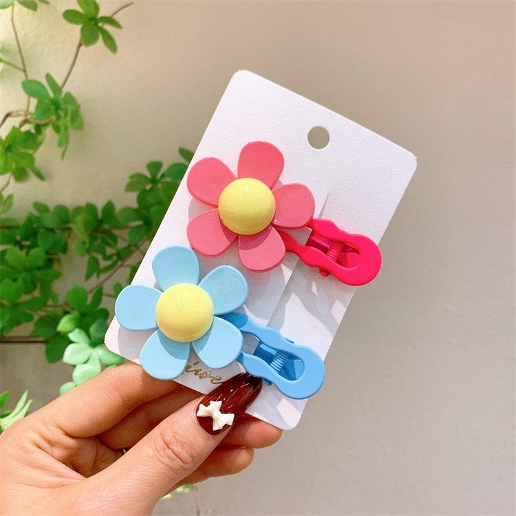 2 buc Agrafă de păr coreeană drăguță cu flori colorate, Cleme, Mânere pentru fete, femei, copii, copil, Păr, Accesorii pentru petrecere, Bandă de cap crab