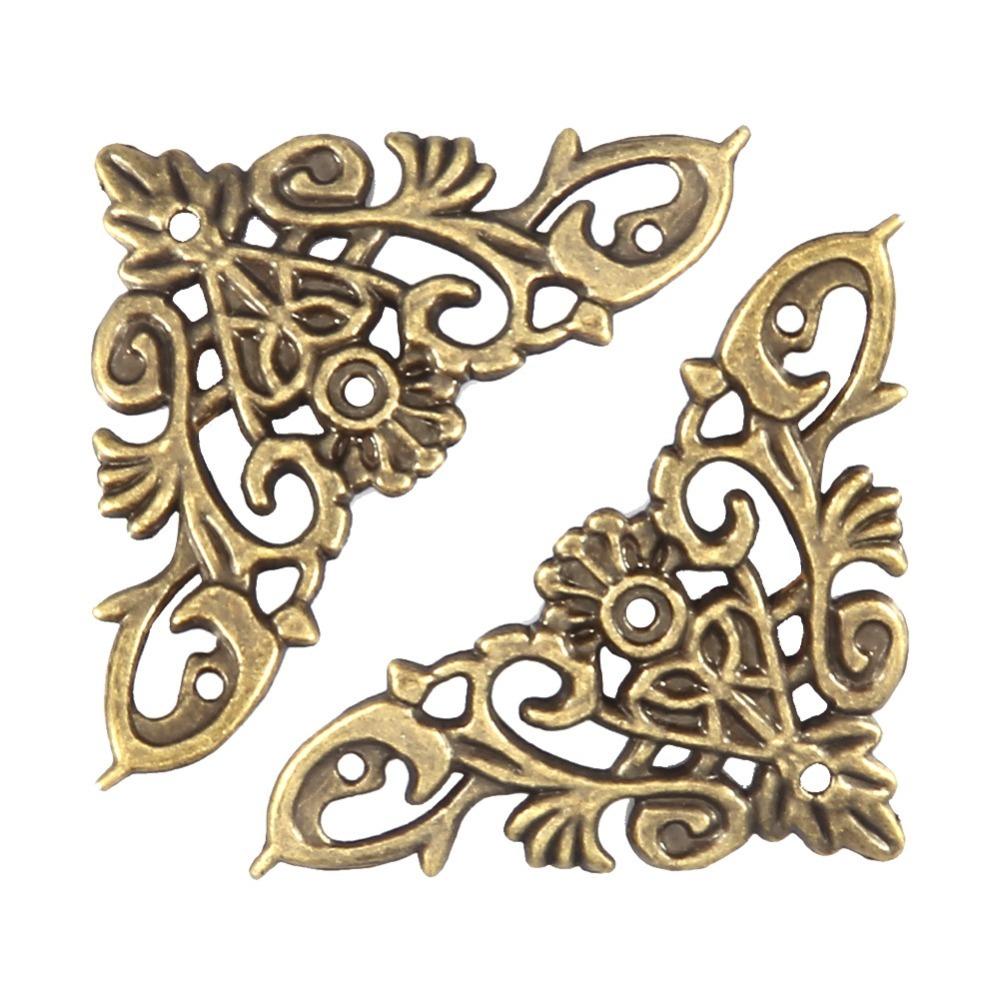 

12pcs Metal Hollow Shape Corner Jewelry Box Corner Protector Home & Office Daily Supplies 34mm