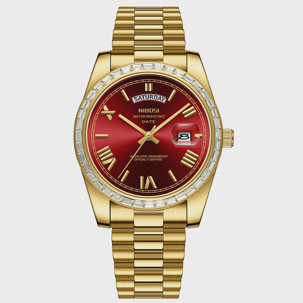 NIBOSI Fashion Men Watches Top Brand Luxury Wristwatch Day Date Miyota Quartz Watch Men Waterproof Clock