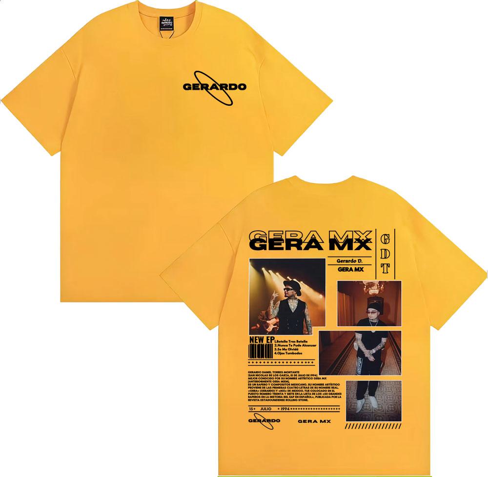 Rapper Gera Mx Album Tour 2025 Graphic T-shirts Men Women Clothing Harajuku Style Vintage T Shirt Casual Loose Oversized T-shirt