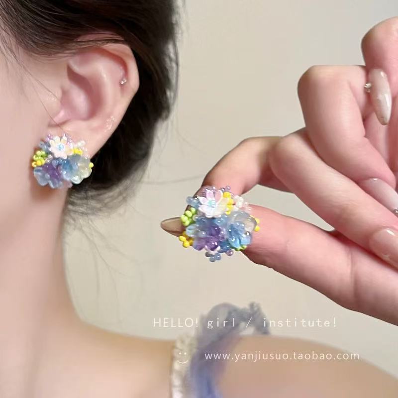Color Dopamine Earrings, Sweet Super Fairy Temperament, Simple Personality and High Value Niche Earrings
