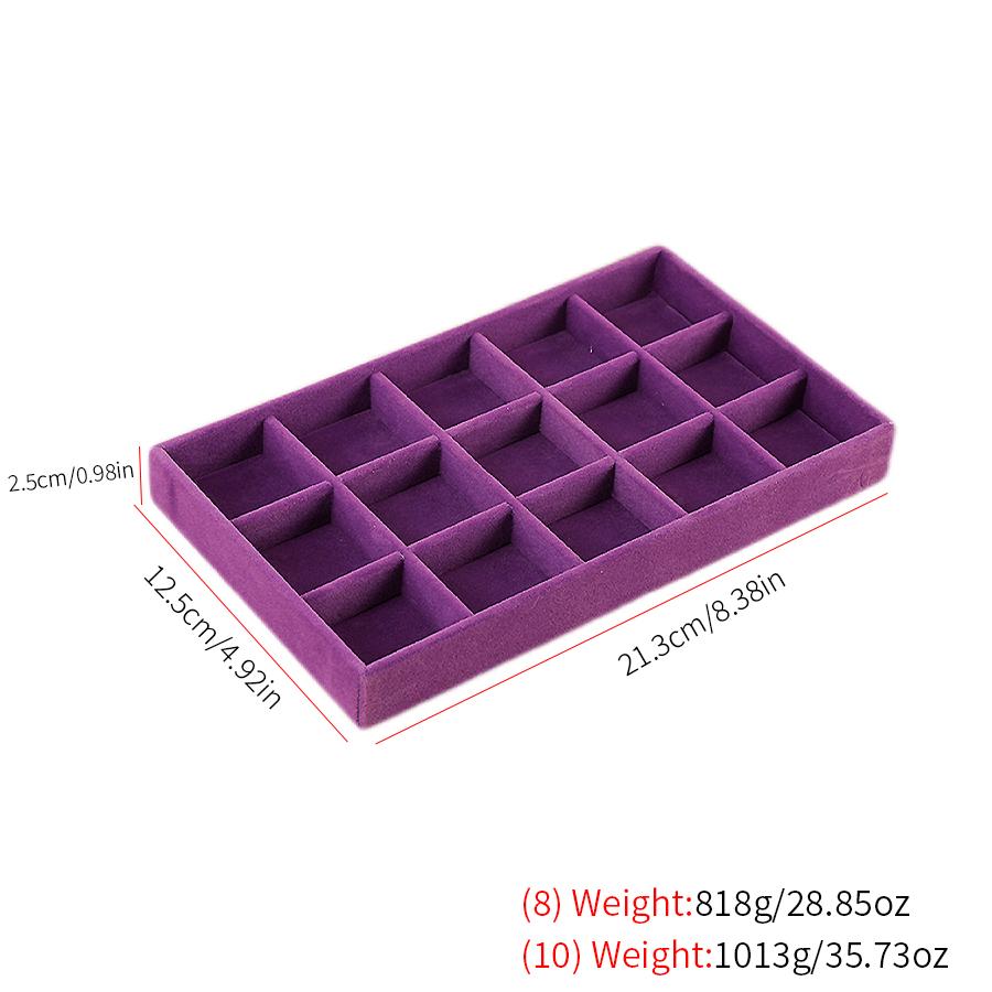 1PC, Flocking Jewelry Box Jewelry Tray, Color: Violet