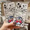 Phone case: 2D flat, suitable for iPhone 18 17 16 15 14 13 Pro protective case, boxing little penguin, perfect holiday gift for Christmas and Hallowee