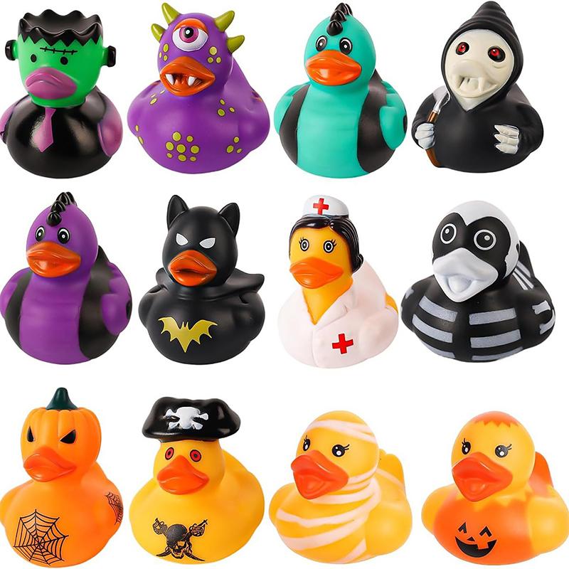5Pcs Halloween Rubber Ducks In Bulk Duckies Car Decoration For Trick Or Treat Halloween Goodie Bag Filler Party Gifts Toys