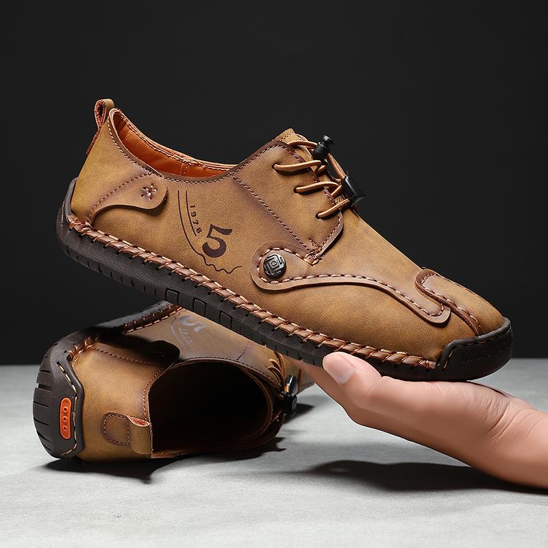 New Men Wearable  Anti Slip Outdoor Shoes Leather High Quality Mens Handmade Soft Sole Casual Shoes Flats Oxfords Shoes