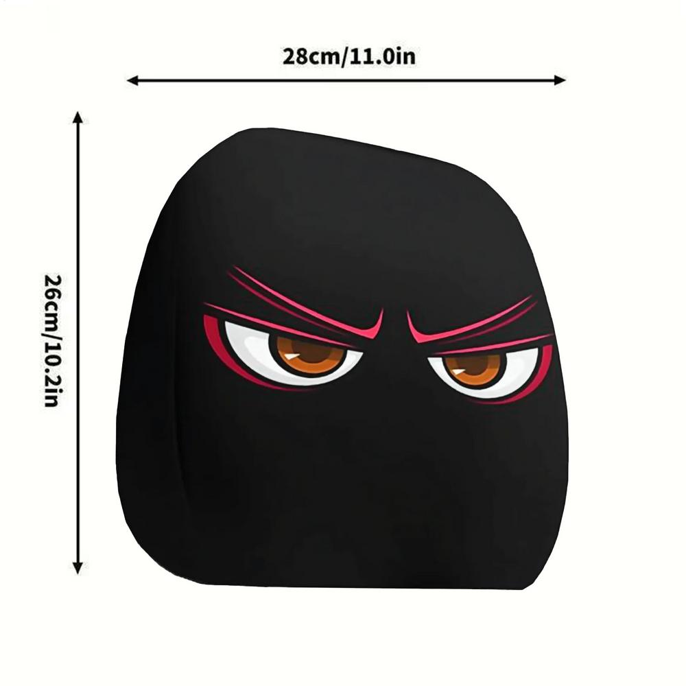 Car Headrest Covers 2 Pieces Dirt-Proof Covers With Big Eyes Design Elastic Protector For Automotive SUV Truck Vehicle Interior