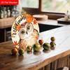 Welcome Autumn Owl Maple Leaf Round Wooden Hanging Sign, 2D Flat Printed Fall Front Door Decor, Harvest Season Wall Ornament Gift