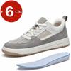 Men Summer Casual Elevator Shoes 6cm Hidden Height Increaser Hollow Out Breathable Mesh Pigskin All-Match Daily Lift Sneakers